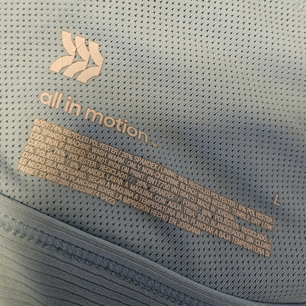 All In Motion Fine Rib Bra In Blue Denim - Size L - Picture 6 of 6